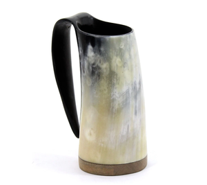 Tasses à boire en corne de viking artisanales Kiswah, sculptées à la main en corne d'animal véritable, écologiques, design moderne, origine Uttar Pradesh. - Product Image 5