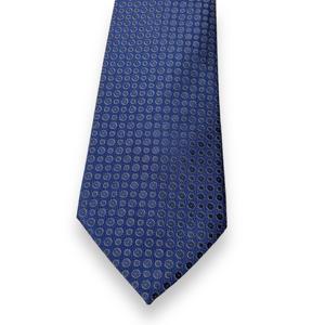 Corbata de poliéster punteada ancha azul - Product Image 1