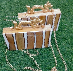 Sac à main de fête en résine et bois de luxe <span class=keywords><strong>best</strong></span>-seller au prix de gros pochette de soirée par RF Crafts