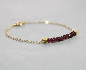 Garnet Bracelet 925 Sterling Silver 14k Gold Plated Chain January Birthstone Minimalist Women Jewelry Wholesale Supplier - Product Image 4
