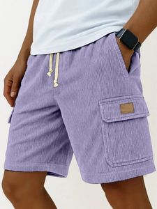 Pantalones Cortos de Verano para Hombre, Estilo Deportivo, de Pana Tejida, con Múltiples Bolsillos, de Secado Rápido, Impermeables, con Logotipo Frontal, Retro, de Pierna Recta - Product Image 4