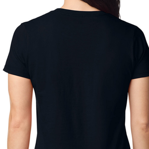 Camiseta de Mujer de Peso Medio en Color Negro, Algodón Suave, Manga Corta, Cómoda, Informal, Básica, de Primera Calidad - Product Image 4