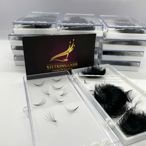 Fabricant d'extensions de cils OEM, bouquets de cils préfabriqués à tige longue en fibre coréenne 10D 0.07 C Curl 15mm, cils en vrac 1000 unités, vente en gros - Product Image 4
