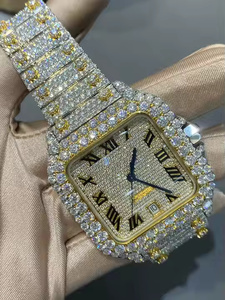 Montre à quartz Ocean Frost moderne en alliage, style glacé, avec moissanite, pour homme, cadran élégant et mouvement de haute qualité - Product Image 3