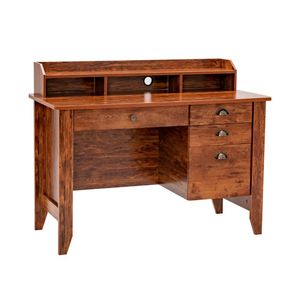 Bureau PC moderne en bois avec étagères de rangement pliables et 4 tiroirs pour usage professionnel - Product Image 6