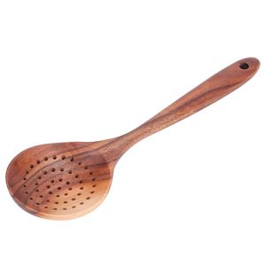 Cuchara de madera natural hecha a mano con ranuras, la más vendida, FASHION CRAFT TFC 30134HFR, cuchara coladora de cocina ecológica, larga - Product Image 3