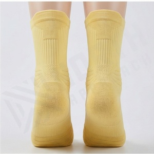Yellow Crew <b>Socks</b> Solid Color Breathable Knitted Cotton <b>Socks</b> For Daily Wear Summer Casual Style Adult Size - Product Image 2