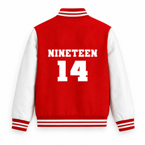 Custom Red Greek Letter <b>Varsity</b> <b>Jacket</b> Embroidered Sorority Style Letterman <b>Jacket</b> for Women OEM College Inspired <b>Bomber</b> Coat - Product Image 3