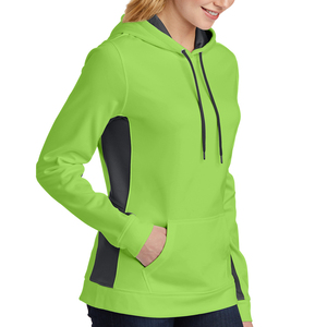 Sweat-shirt à capuche vert clair pour femme avec col boutonné et poches, coupe classique, manches longues, en coton tricoté, pour l'automne - Product Image 4
