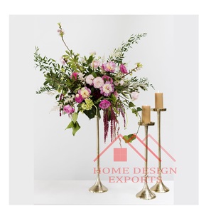 ชุดเชิงเทียนโลหะอลูมิเนียม3ชิ้นสำหรับตกแต่งงานแต่งงานเชิงเทียน - Product Image 1