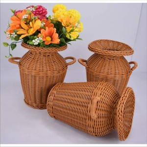 Jarrón rústico de mimbre tejido, jarrón minimalista de ratán para flores secas, centro de mesa moderno estilo granja, jarrón decorativo de ratán natural - Product Image 5