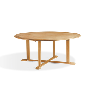 Classic Modern <b>Round</b> Teak <b>Solid</b> <b>Wood</b> Waterproof Eco-Friendly Durable Outdoor <b>Dining</b> <b>Table</b> for Garden and Patio - Product Image 1