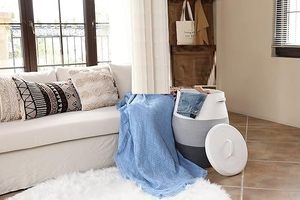 Tall Extra <b>Large</b> Cotton Rope Storage Basket with Lid Woven Laundry <b>Hamper</b> for Clothes Towels Home Organization - Product Image 3