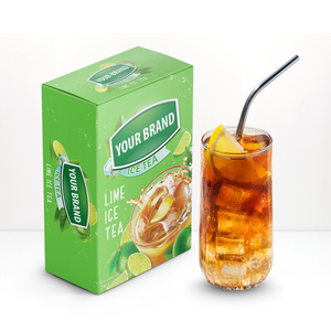 Approvisionnement d'usine Fraise Thé Glacé Certifié Poudre De Thé Noir Instantané Boîtes En Papier Duplex Emballage Sachet - Product Image 4