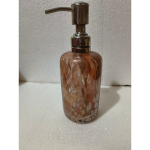 Ensemble de distributeurs de savon, shampoing et lotion pour salle de bain, en verre ambré, écologique, moderne, rond, quatre pièces, à fixer au mur - Product Image 1