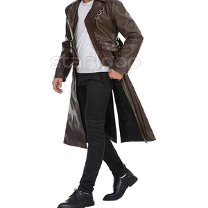 Manteau long en cuir pour homme de la meilleure qualité, dernières tendances, prix de gros, couleurs personnalisées, manteau long en cuir en gros - Product Image 2