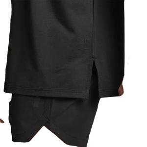 Compre Camisetas Deportivas de Algodón para Hombre, de Alta Calidad, Bajo MOQ, Estilo Urbano, Color Negro Liso, 2026 - Product Image 5