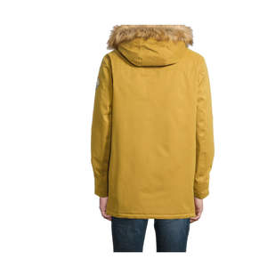 Veste matelassée longue imperméable pour femme avec capuche, fermeture éclair, en tissu tricoté, doublure en fourrure, écologique, pour l'hiver (OEM) - Product Image 4