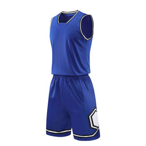 Conjunto de Camiseta y Pantalones Cortos de Baloncesto de Alto Rendimiento, Transpirable, Uniforme Deportivo Personalizado con Logotipo, Azul sin Mangas - Product Image 2