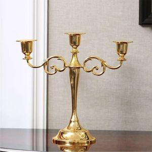 Premium 3-Arm <b>Gold</b> <b>Candelabra</b> Holder | Vintage Metal Taper Candle Stand | Elegant Wedding & Dining Table Centerpiece <b>Candelabra</b> - Product Image 1
