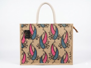 Bolso Tote Sandwave de Yute con Tejido Chevron, Color Marfil, Estilo Casual, con Cierre de Cremallera, Diseño Golden Dune - Product Image 2