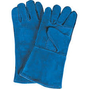 Gants de protection pour soudage MIG en cuir bleu doublés de Kevlar, résistance aux éclaboussures de métal fondu, test de type A - Product Image 2