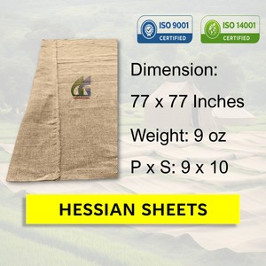 77x77 Inch 9oz Burlap Fabric Sheets 100% Eco Friendly <b>hessian</b> cloth fabric Wholesale Supplier Goodman Global Bangladesh - Product Image 2