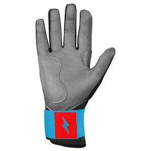 Guantes de Bateo Bruce Bolt Negros y Azules con Logotipo de Rayo Rojo, Acolchados, Unisex, para Adultos, Guantes de Entrenamiento - Product Image 2