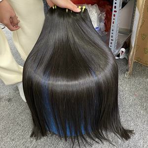Vente en gros de cheveux chinois Remy vierges droites 100% Extensions de cheveux humains Machine à tisser les cheveux Double trame de haute qualité - Product Image 1