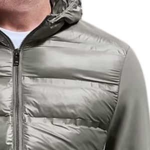 <b>Men's</b> Padded Hybrid Quilted Funnel Neck <b>Jacket</b> <b>Lightweight</b> Winter Outdoor Coat Technical Fabric Windproof Casual Fashion Wear - Product Image 5