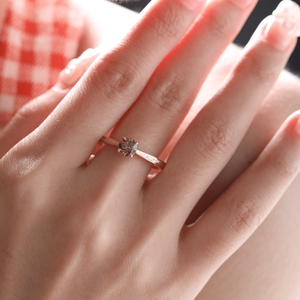 0.60ct Fancy <b>Brown</b> Lab Diamond 14K Solid Yellow Gold Champagne Lab Grown Diamond Ring Boho Style Hand Engraved Wedding Jewelry - Product Image 1