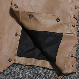 Chaleco de Cuero para Hombre, Estilo Nuevo, Ligero, Casual, Transpirable, para Invierno, Corte Ajustado, Personalizable, Venta al Por Mayor - Product Image 3