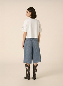 เสื้อครอปผู้หญิง แต่งลูกไม้ แขนสั้น คอกลม ผ้าฝ้าย สวมใส่สบาย สไตล์สตรีทแวร์ สำหรับฤดูร้อน เสื้อครอปลำลองสำหรับผู้หญิง - Product Image 5