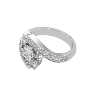Bague de fiançailles classique en moissanite taille brillant rond, en argent sterling 925, pour femme, pour mariage - Product Image 3