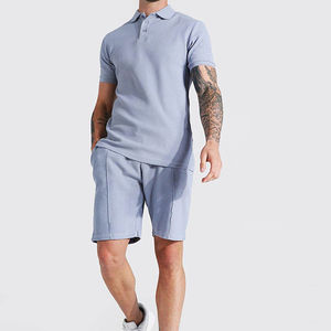 Conjunto deportivo de verano para hombre, transpirable, de algodón, venta al por mayor de fábrica, conjunto de gimnasio de verano para hombre, camiseta y pantalones cortos, proveedor de ropa deportiva. - Product Image 1