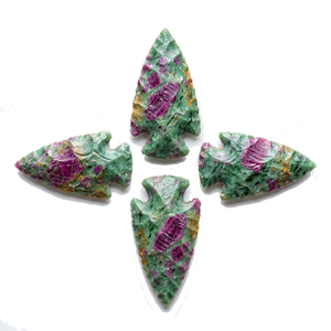 Puntas de flecha de piedra con rubí natural y fuchsite, puntas de flecha de cristal curativas, puntas de flecha de jaspe elegante, gemas para mayoristas de cristales - Product Image 2