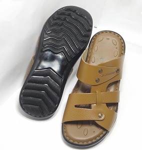 Genuine Leather Men's Summer <b>Slip</b>-On <b>Slides</b> with PU Outsole Comfortable Breathable Wholesale OEM Custom Logo Footwear For 2026 - Product Image 2