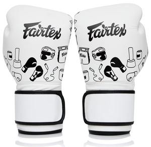 Guantes de Boxeo Fairtex Hechos a Medida en Combinación Blanco y Negro, los Más Vendidos, de Cuero de Primera Calidad para Competencia, Entrenamiento y Sparring - Product Image 6