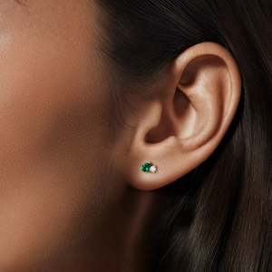Women's Yellow Gold Emerald Diamond <b>Stud</b> <b>Earrings</b> Pear Cut Classic Everyday Wear Jewelry - Product Image 6