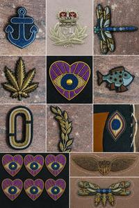 Lightweight Custom Handmade Luxury 3D Bullion Wire Embroidered Non-Woven Fabric Heart Shape <b>Patch</b>/Badge Hats Custom Color <b>Sew</b>-<b>on</b> - Product Image 3