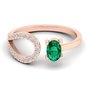 REYES Exquisito Anillo de Plata de Ley 925 con Moissanita, Joyería Preciosa para Mujer, Corte Ovalado, Gema Esmeralda de 0.5Ct - Product Image 1