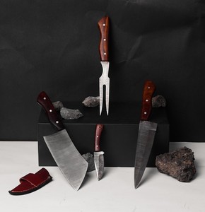 Latest Cooking <b>Knife</b> Set Durable Damascus Steel Blades High Quality <b>Kitchen</b> Tasks Chef <b>Knife</b> Set Available At Wholesale Rate - Product Image 2