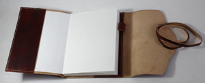 Carnet en papier de coton recyclé fait main avec logo personnalisé, couleur brun moyen authentique, design à points de couture manuels, carnets promotionnels - Product Image 4