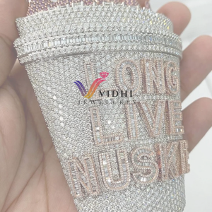 Pendentif Moissanite pour hommes personnalisé en usine bijoux glacés VVS Moissanite diamants chaîne cubaine pendentif Hip Hop nom personnalisé 3D - Product Image 2