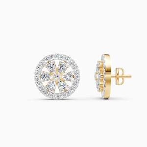 Pendientes de Diamante Cultivado en Laboratorio, Corte Brillante, Oro Sólido de 14K, Modernos para Mujer, Certificados por IGI, 3.196g, Color Blanco D, Perforación Láser - Product Image 3