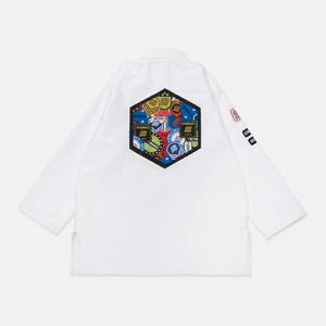 ชุดยิวยิตสู Star Sports สีขาว 450GSM ระดับมืออาชีพ ผ้าเพิร์ลวีฟคุณภาพพรีเมียม ชุดยิวยิตสูแบบสั่งทำพิเศษ ผู้ผลิต OEM รุ่นลิมิเต็ดอิดิชั่น - Product Image 2