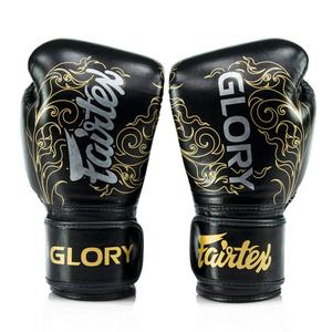 ถุงมือชกมวย Fairtex สีดำ คุณภาพพรีเมียม ขายดีอันดับต้นๆ ผลิตจากหนังแท้ ออกแบบพิเศษ จับกระชับมือ รุ่น Glory - Product Image 5
