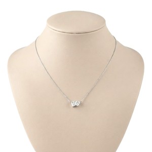 Minimalist 10K 14K 18K <b>Solid</b> <b>Gold</b> Emerald Heart Lab Grown Diamond <b>Pendant</b> Necklace Two Stone Diamond Design Snake Chain <b>Pendant</b> - Product Image 4