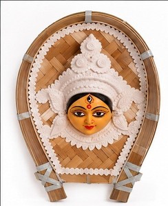 Escultura Artesanal de Durga Mata, Adorno de Pared de Bambú Tejido, Decoración Hindú Tradicional para el Hogar, Sala de Estar, Decoración de Mesa para Diwali - Product Image 6