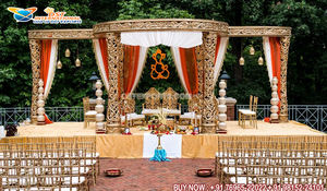 Couronne de mariage, superbe, indien et blanc, or, nouveau Grand Maharani, intérieur, - Product Image 3